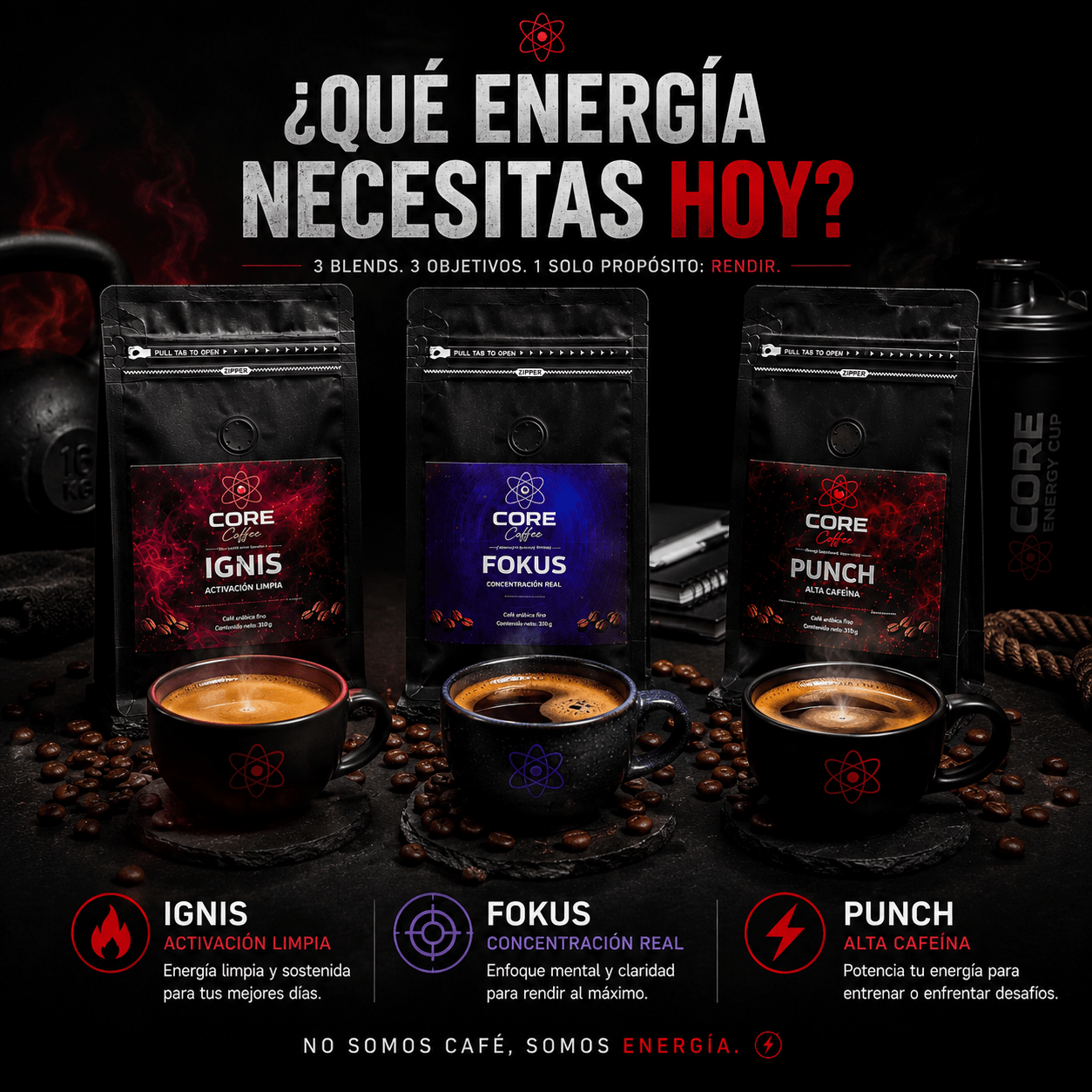 Pack Café Energético 3 Blend 750g
