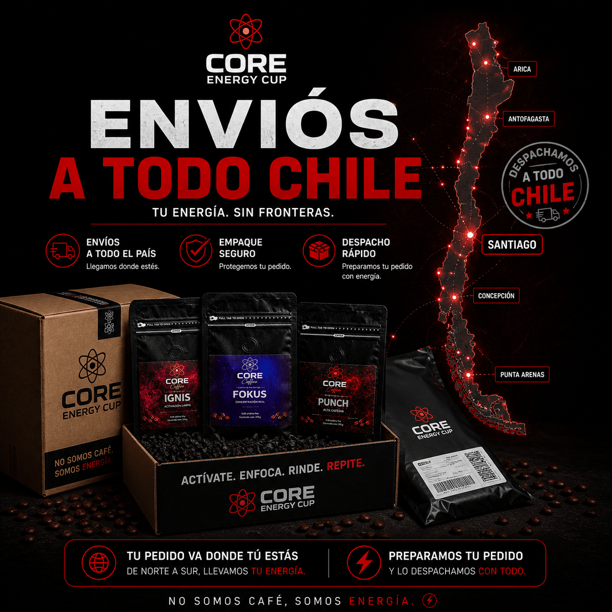 Pack Café Energético 3 Blend 750g