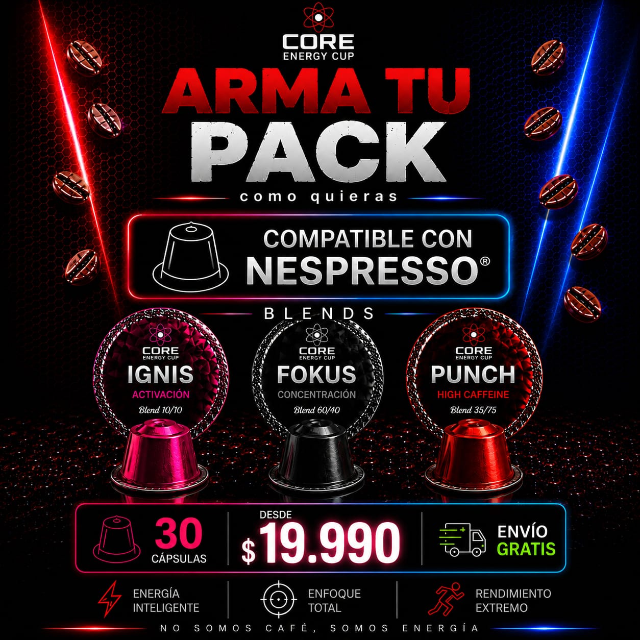 Pack 30 Cápsulas Compatibles Nespresso