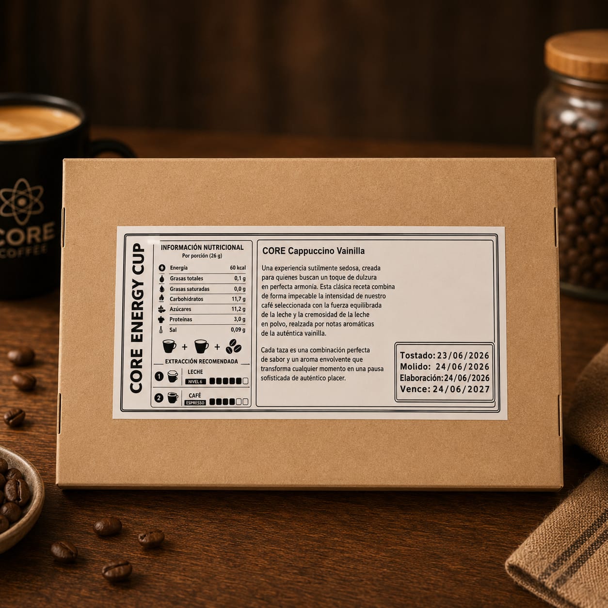 CAPUCCHINO VAINILLA (12 Cápsulas 6 Tazas)