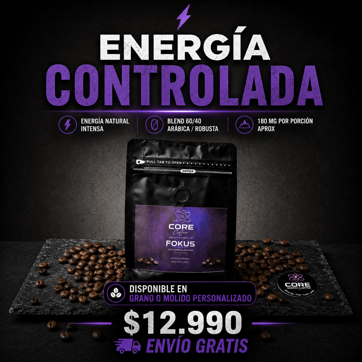 Café para Enfoque y Concentración FOKUS 250g
