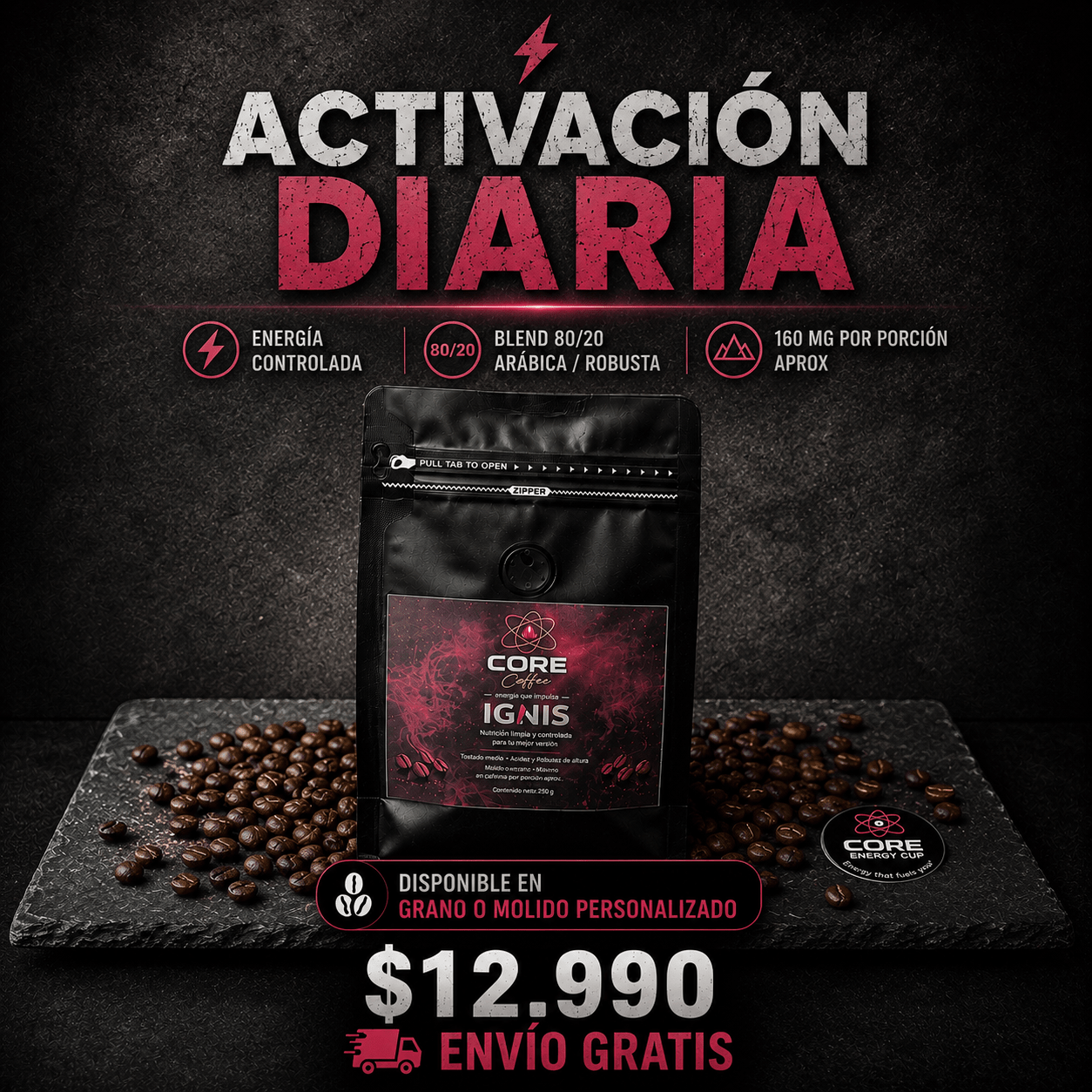 Café Premium Energético IGNIS 250g